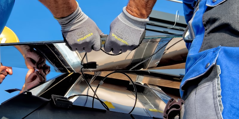 Residential solar panel array generating clean energy