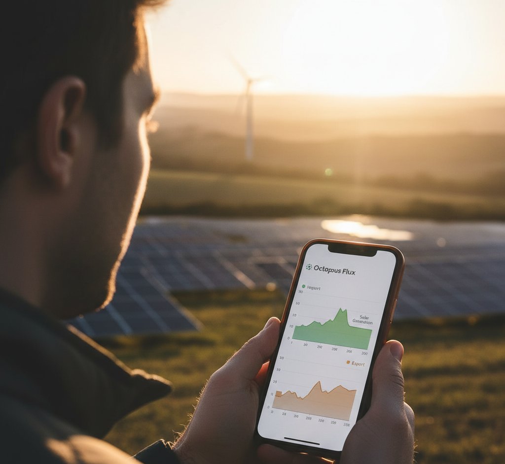 Smart energy meter showing electricity costs and solar savings