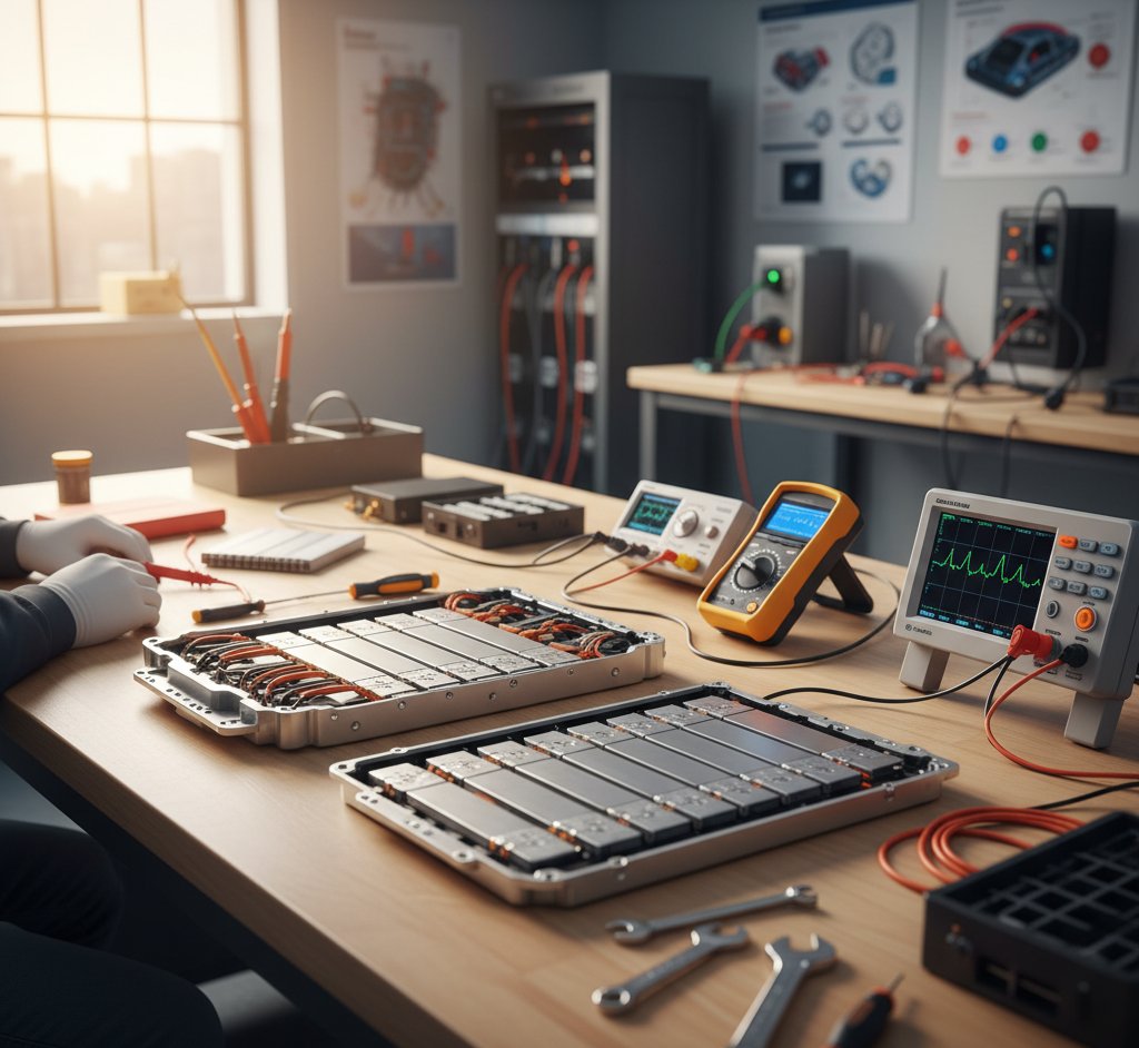 Home battery storage system installed in a modern UK garage
