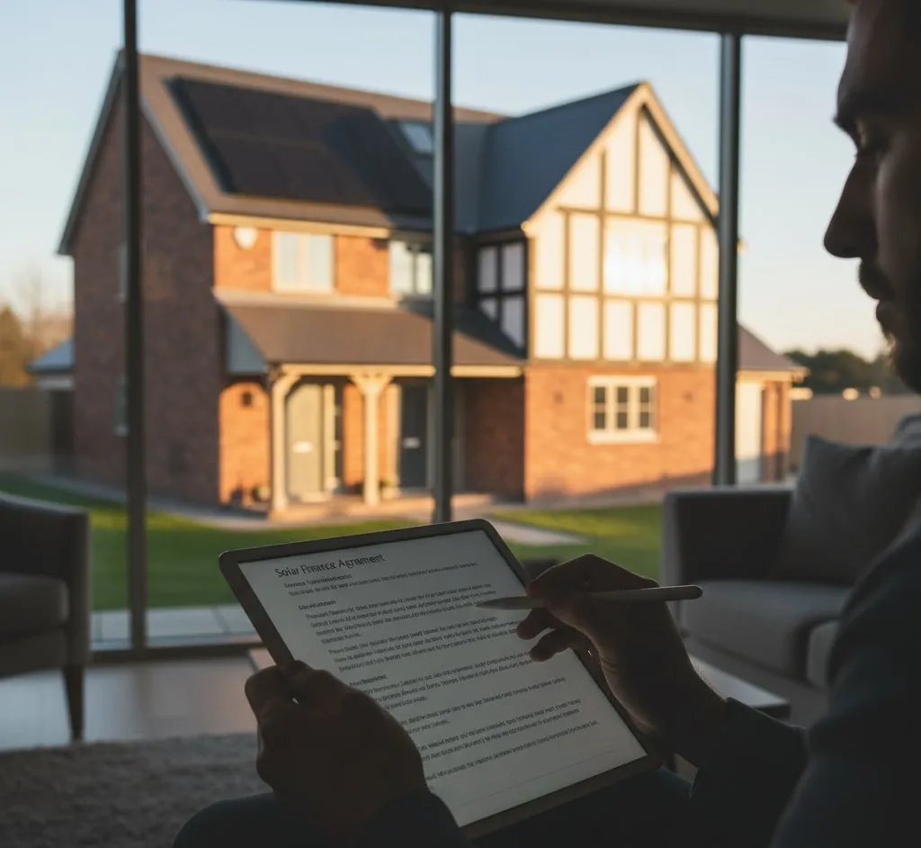 Financial comparison documents for solar panel purchase options