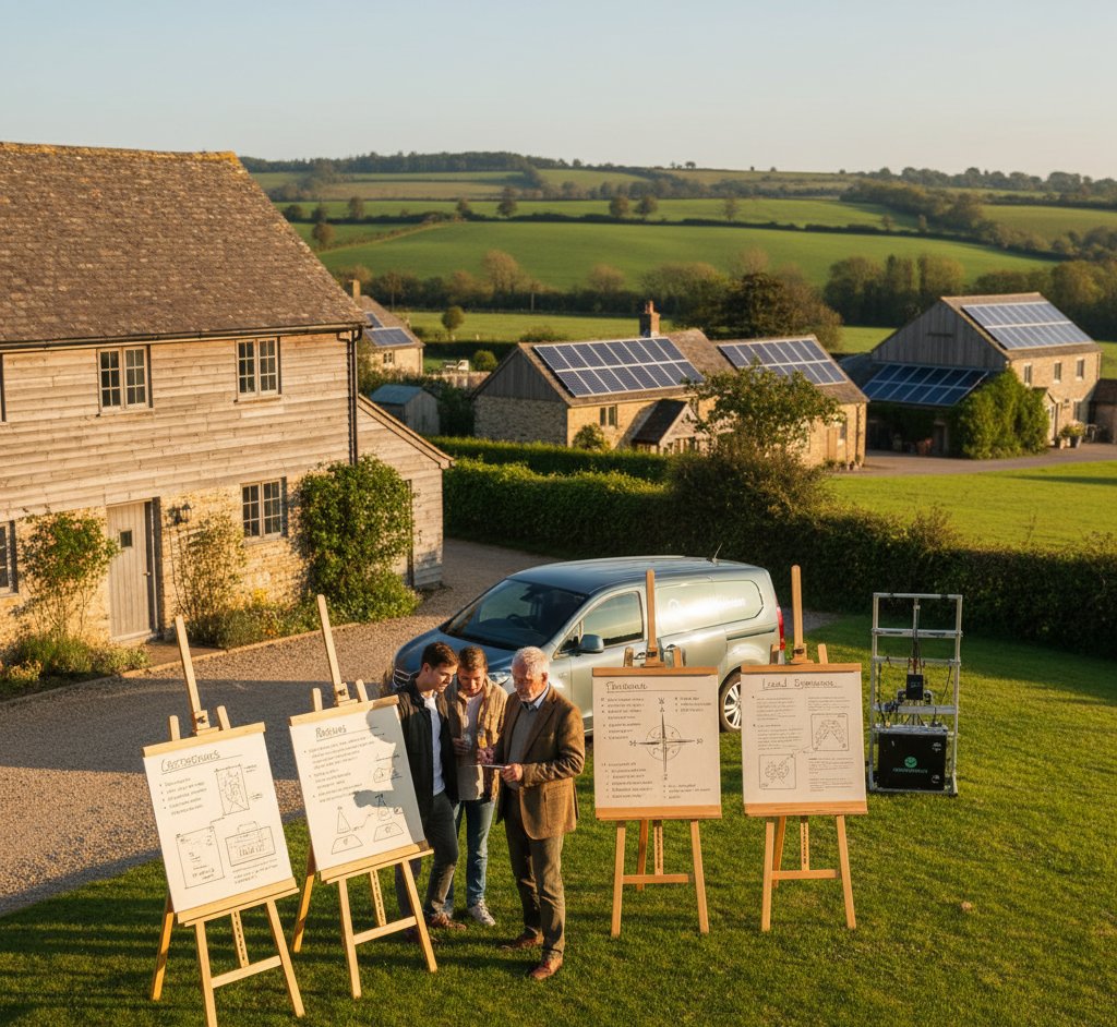 Solar panel installation in progress on a UK residential roof