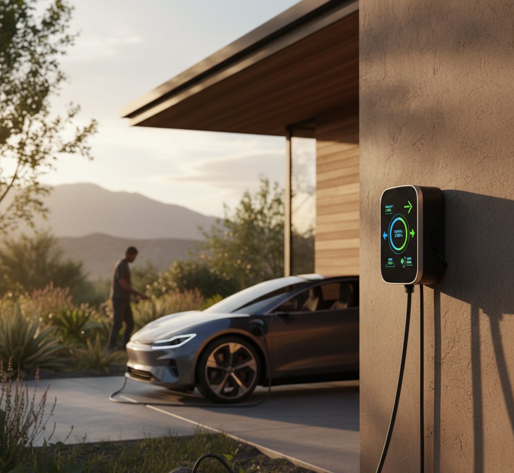 Electric vehicle connected to bidirectional charger for vehicle-to-grid energy export